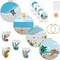 4 Set Ocean Embroidery Kit for Beginners Adults Embroidery Starter Kit Ocean Beach Patterns Hand Crewel Embroidery Kit Cross Stitch Kits 7.9 x 7.9 inches